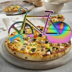 FOZIY Roulettes à Pizza, 2 Pièce Roulette à Pizza Vélo, Pizza Vélo En Acier Inoxydable, Coupe Pizza En Acier Inoxydable, Avec Support En Plastique, Pour Pizza Et Pate Pour Ustensiles De Cuisine，Fonepro -Four à pizza Soldes 2022 63838909 5