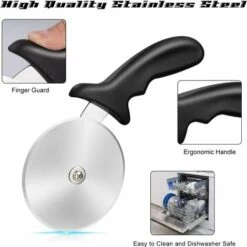 MEZHENG Roulette à Pizza Coupe Pizza En Acier Inoxydable Pelle à Pizza Avec Poignée Découpe Pizza Professionnel Couteau A Pizza Pour Tarte Gâteau Lave-vaisselle 2 Pièces -Four à pizza Soldes 2022 64119450 3