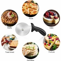 MEZHENG Roulette à Pizza Coupe Pizza En Acier Inoxydable Pelle à Pizza Avec Poignée Découpe Pizza Professionnel Couteau A Pizza Pour Tarte Gâteau Lave-vaisselle 2 Pièces -Four à pizza Soldes 2022 64119450 4