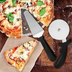 MEZHENG Roulette à Pizza Coupe Pizza En Acier Inoxydable Pelle à Pizza Avec Poignée Découpe Pizza Professionnel Couteau A Pizza Pour Tarte Gâteau Lave-vaisselle 2 Pièces -Four à pizza Soldes 2022 64119450 5