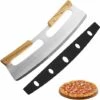 ARC-EN-CIéL Coupe Pizza, Couteau à Pizza En Acier Inoxydable 35cm Avec Manche En Bois,Coupe-pizza Professionnel Avec Manche En Bois Massif -Arcenciél