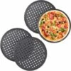 ARC-EN-CIéL Lot De 4 Plaques à Pizza Rondes Perforées Antiadhésives En Acier Anthracite Diamètre 28 Cm -Arcenciél -Four à pizza Soldes 2022 64127264 1