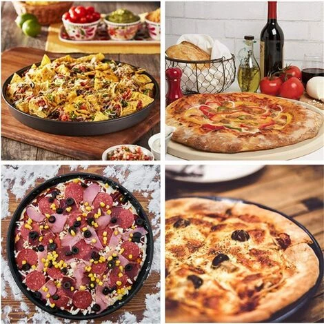 CARILLONSàVENT Lot De 2 Plaques De Cuisson Rondes à Pizza, Anti-adhésives, Pour Four à Pizza, Grillades Et Accessoires De Cuisine – 20 Cm, 25 Cm, Noir Carivent 5 CARILLONSàVENT Lot De 2 Plaques De Cuisson Rondes à Pizza, Anti-adhésives, Pour Four à Pizza, Grillades Et Accessoires De Cuisine – 20 Cm, 25 Cm, Noir Carivent – Image 3