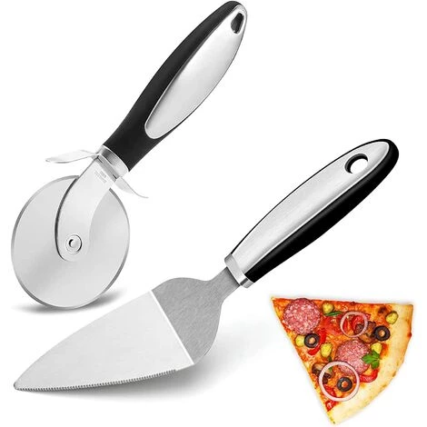 LTS FAFA Roulettes à Pizza & Pelle à Pizza Set,Coupe Pizza,Découpe Pizza,Couteau A Pizza,Pizza Cutter Avec Poignée En Silicone Et Lames En Acier Inoxydable Avec Couvercle De Protection,antiadhésif,Noir 2 Pièce 3 LTS FAFA Roulettes à Pizza & Pelle à Pizza Set,Coupe Pizza,Découpe Pizza,Couteau A Pizza,Pizza Cutter Avec Poignée En Silicone Et Lames En Acier Inoxydable Avec Couvercle De Protection,antiadhésif,Noir 2 Pièce