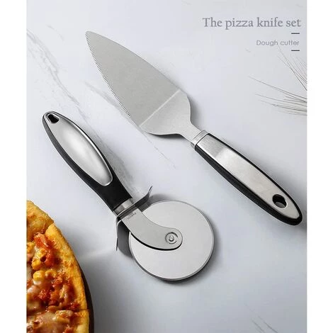 LTS FAFA Roulettes à Pizza & Pelle à Pizza Set,Coupe Pizza,Découpe Pizza,Couteau A Pizza,Pizza Cutter Avec Poignée En Silicone Et Lames En Acier Inoxydable Avec Couvercle De Protection,antiadhésif,Noir 2 Pièce 6 LTS FAFA Roulettes à Pizza & Pelle à Pizza Set,Coupe Pizza,Découpe Pizza,Couteau A Pizza,Pizza Cutter Avec Poignée En Silicone Et Lames En Acier Inoxydable Avec Couvercle De Protection,antiadhésif,Noir 2 Pièce – Image 4