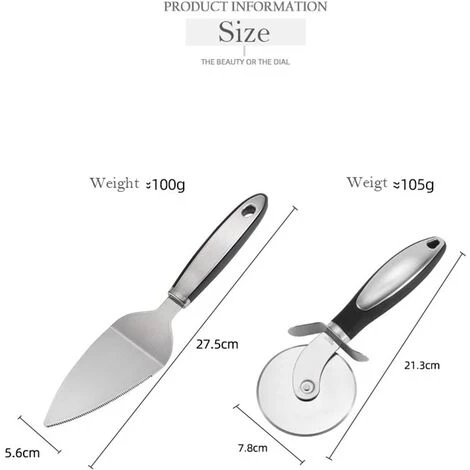 LTS FAFA Roulettes à Pizza & Pelle à Pizza Set,Coupe Pizza,Découpe Pizza,Couteau A Pizza,Pizza Cutter Avec Poignée En Silicone Et Lames En Acier Inoxydable Avec Couvercle De Protection,antiadhésif,Noir 2 Pièce 7 LTS FAFA Roulettes à Pizza & Pelle à Pizza Set,Coupe Pizza,Découpe Pizza,Couteau A Pizza,Pizza Cutter Avec Poignée En Silicone Et Lames En Acier Inoxydable Avec Couvercle De Protection,antiadhésif,Noir 2 Pièce – Image 5
