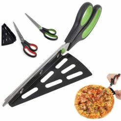 JUNJUN Ciseaux À Pizza Avec Coupe-PâTe À Pizza Avec Lames En Acier Inoxydable Ciseaux De Cuisine UtiliséS - Vert -Four à pizza Soldes 2022 65414178 3