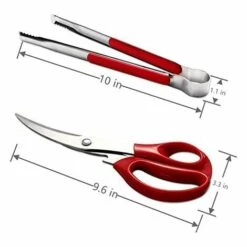 JUNJUN Ciseaux De Cuisine Pour Aliments - Ciseaux à Pizza - Ciseaux à Barbecue - Avec Clip - Rouge -Four à pizza Soldes 2022 65414456 3