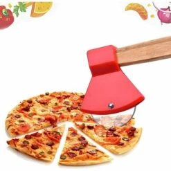 JUNJUN Coupe-pizza En Forme De Hache, Coupe-pizza, Coupe-pizza à Main, Rouleau à Pizza Avec Molette En Acier Inoxydable, Rouleau à Pizza Tranchant, Pizza Facile à Couper En Morceaux Comestibles -Four à pizza Soldes 2022 65414627 3