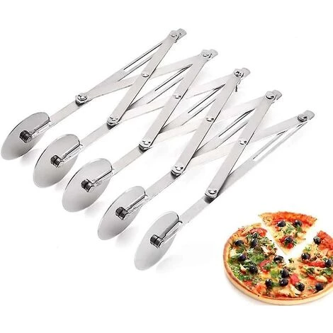 DONTODENT Coupe-pâte, Coupe-pizza En Acier Inoxydable 5 Roues Diviseur De Gâteau Réglable Pizza 4 DONTODENT Coupe-pâte, Coupe-pizza En Acier Inoxydable 5 Roues Diviseur De Gâteau Réglable Pizza – Image 2