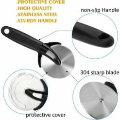 HELLO KITTY BAIN Couteau à Pizza En Acier Inoxydable Roue De Couteau à Pizza De Haute Qualité Avec Couvercle De Protection, PP Antidérapant Plus Sûr -Four à pizza Soldes 2022 65626959 3
