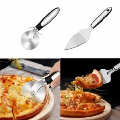 ABCRITAL Découpe Pizza Set, Roulette Pizza, Professionnel Coupe Pizza, Roulette à Pizza Pelle à Pizza, Pizza Couteau Avec Lame En Acier Inoxydable, Poignée Ergonomique En Matériau PP -Four à pizza Soldes 2022 65653042 5
