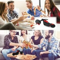ABCRITAL Coupe-pizza, Coupe-pizza Manuel, Coupe-pizza Moto, Coupe-pizza Créatif, Rouleau à Pizza Amusant, Cadeau Créatif, Avec Support, Utilisé Pour Couper La Pizza, La Pâtisserie, La Pâte (Noir Rouge) -Four à pizza Soldes 2022 65653794 4