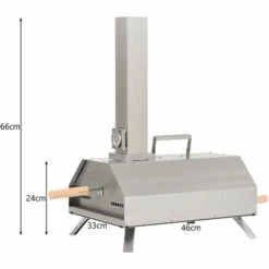 FVO Four à Pizza Extérieur, Machine à Pizza, Four à Bois Premium Pour Le Jardin,， Four à Granulés De Pizza, Four à Pizza Portable En Acier Inoxydable Avec Pierre à Pizza, Thermomètre Intégré,（argent） -Four à pizza Soldes 2022 65884661 4