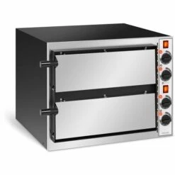 Royal Catering Four À Pizza Électrique 2 Étages @ 41x36x9cm 3,2kW 230V 320 °C - Argent