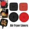 BF 8 Pouces Insert Rond Pour Friteuse Tapis Silicone Antiadhésif Tapis Panier Réutilisable Rouge