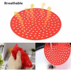 BF 8 Pouces Insert Rond Pour Friteuse Tapis Silicone Antiadhésif Tapis Panier Réutilisable Rouge -Four à pizza Soldes 2022 66021573 4
