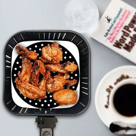 BF 8 Pouces Friteuse Ronde Tapis Silicone Antiadhésif Tapis Panier Réutilisable Noir 5 BF 8 Pouces Friteuse Ronde Tapis Silicone Antiadhésif Tapis Panier Réutilisable Noir – Image 3