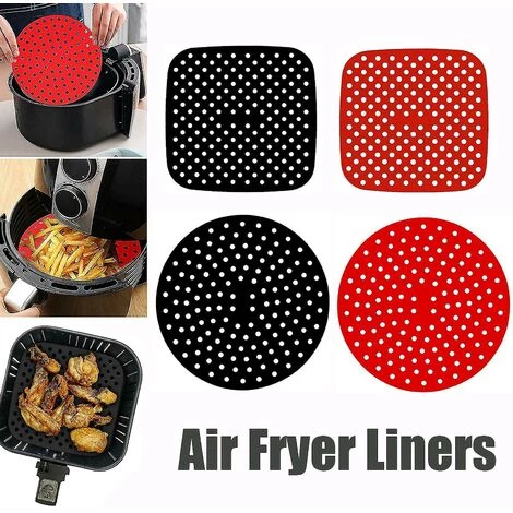 BF 8 Pouces Friteuse Ronde Tapis Silicone Antiadhésif Tapis Panier Réutilisable Noir 7 BF 8 Pouces Friteuse Ronde Tapis Silicone Antiadhésif Tapis Panier Réutilisable Noir – Image 5