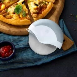 Roulette à Pizza En Matériaux De Qualité Supérieure Avec Poignée Ovale Pour Une Prise En Main Confortable Et Protection Des Doigts (blanc) -Adélala