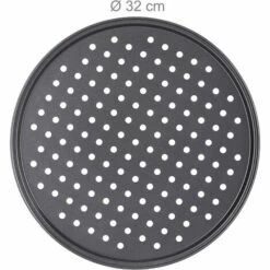 Lot De 4 Plaques à Pizza Rondes Perforées Antiadhésives En Acier Anthracite Diamètre 32 Cm -Adélala -Four à pizza Soldes 2022 66386405 2