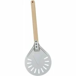Ensoleillé 7/8/9 Pouces Perforé Pizza Tournant Peel,Pizza Pelle En Aluminium Manche En Bois Pelle À Pizza Paddle, Court Pizza Outil, Non Slip Poignée - 8 Pouces 40cm