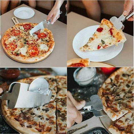 TANèTUE Roue à Pizza, Couteau à Pizza Multifonction 4 En 1, Coupe-pizza En Acier Inoxydable De Qualité Alimentaire, Pelle à Pizza, Passe Au Lave-vaisselle 7 TANèTUE Roue à Pizza, Couteau à Pizza Multifonction 4 En 1, Coupe-pizza En Acier Inoxydable De Qualité Alimentaire, Pelle à Pizza, Passe Au Lave-vaisselle – Image 5