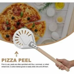 ENLENK Pelle à Pizza Perforée,pelle à Pizza Antiadhésive à Manche En Bois De 7/8 Pouces à Pizza Pagaie à Pizza En Aluminium Tournant La Peau De Four à Pizza Pour Les Boulangers à Pizza Faits Maison 7 Inch -Four à pizza Soldes 2022 67588405 4