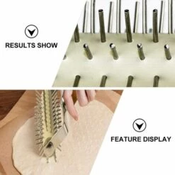 NAXUNNN Pizza Roulement à Aiguilles En Acier Inoxydable Pizza Poinçon Trou Perforateur Roue Patisserie Croûte Cookies Pain Pizza Pate Docker Poinçon Gateau Outils De Cuisson -Four à pizza Soldes 2022 68113333 3