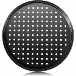 OYLDA Plaque à Pizza En Acier Avec Trous, Plaque à Pizza De 12 Pouces, Antiadhésive