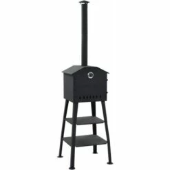 VidaXL Four à Pizza D'extérieur Alimenté Par Charbon 2 Pierres - Noir