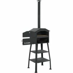 VidaXL Four à Pizza D'extérieur Alimenté Par Charbon 2 Pierres - Noir -Four à pizza Soldes 2022 734304 5